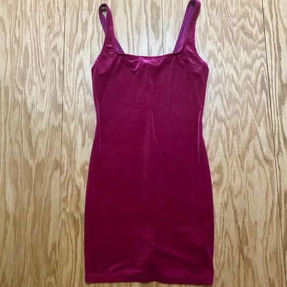 Urban Outfitters wine colored velvet dress